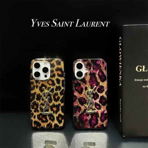 ysl スマホケース iphone16 ケース サン ローラン ヒョウ 柄 アイ フォン16pro ケース スマホケース ブランド おしゃれ iphone15/14 ケース 人気 ブランド 女性 30 代